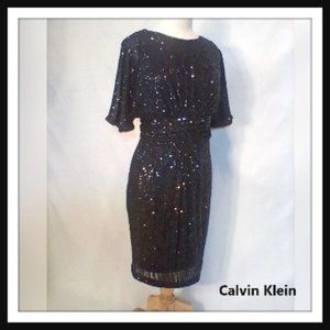 NWT Calvin Klein Black  Hand Beaded Size 8 Beauty